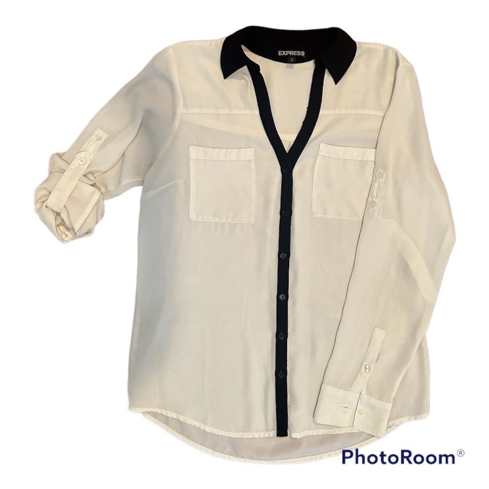 Express bottom down ivory blouse light weight. Size S.